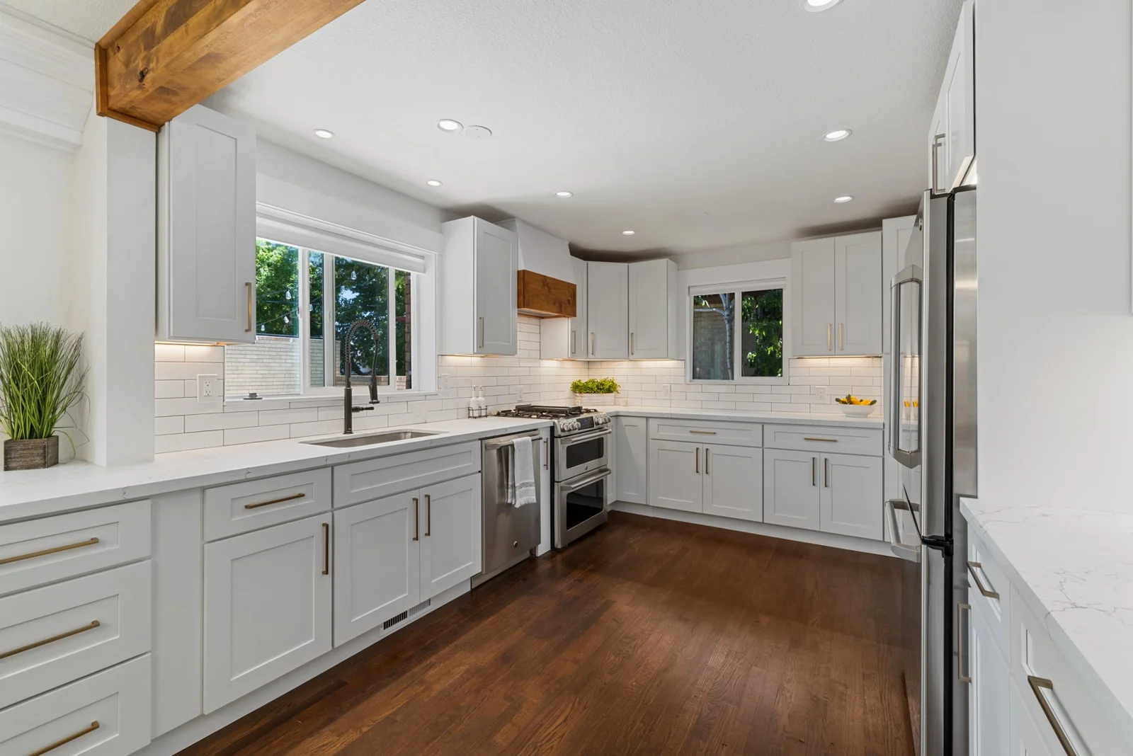 Natural light and architectural detail in a residential kitchen